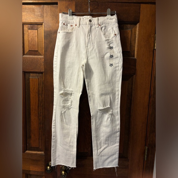 Gap Cheeky Straight High Rise White Jeans 2 26 - Picture 1 of 8
